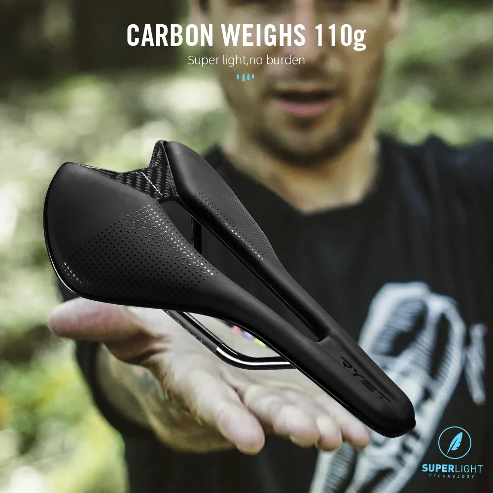 Selim RYET em Fibra de Carbono 110g – Superleve, Confortável e de Alta Performance