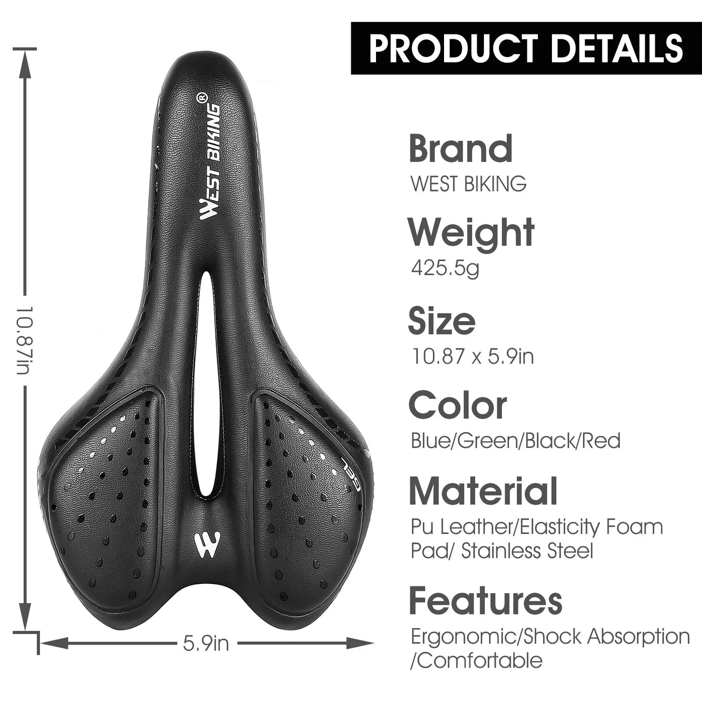 Selim West Biking Ergonômico – Conforto e Performance para Longas Pedaladas