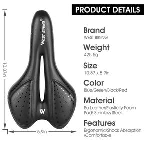 Selim West Biking Ergonômico – Conforto e Performance para Longas Pedaladas