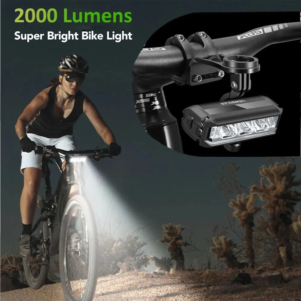 Farol Dianteiro para Bike 2000 Lumens com Suporte para Ciclocomputador – Potência e Integração Total