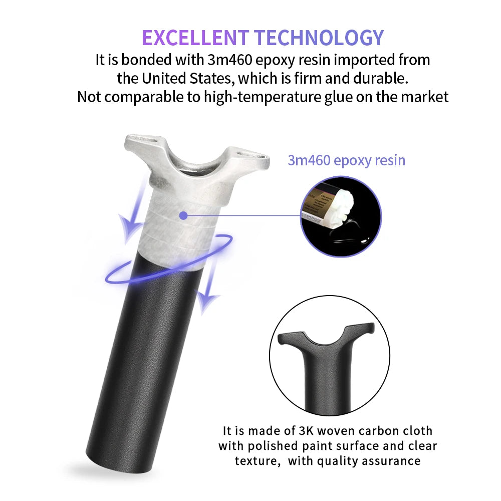 Canote de Selim em Fibra de Carbono Seatpost Black – Leveza e Resistência para Performance Máxima