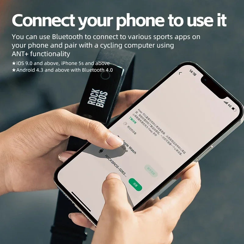 Sensor Cardíaco ROCKBROS H828 – Bluetooth 4.0 e ANT+ para Monitoramento Preciso