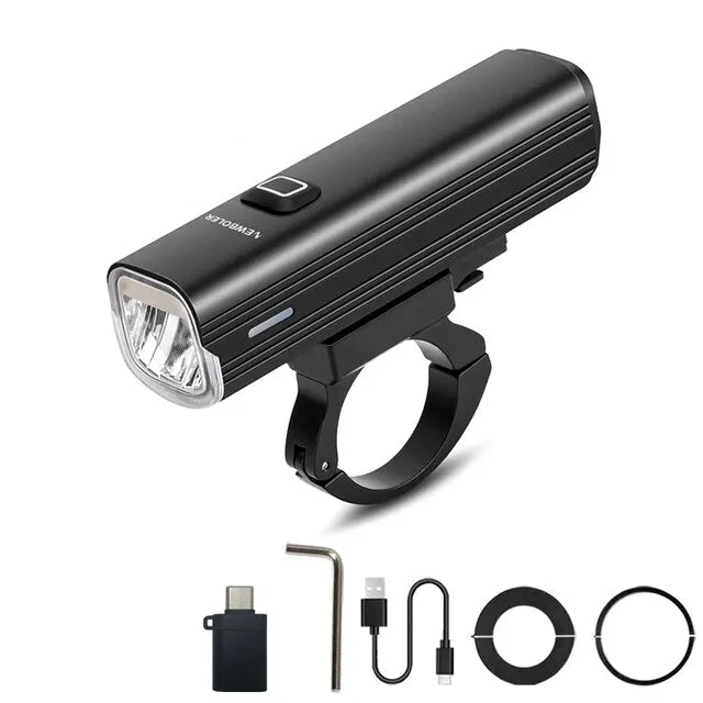 Farol de Bicicleta 1000 Lumens com Power Bank – Iluminação Potente e Multifuncional