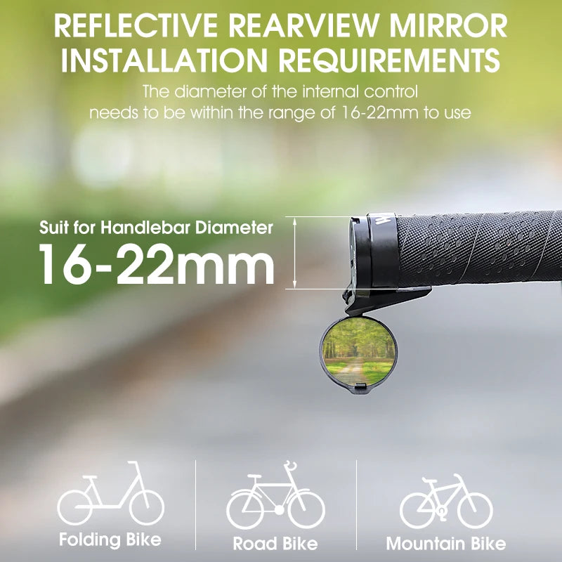 Espelho Retrovisor para Bicicleta West Biking – Visão Segura e Design Discreto