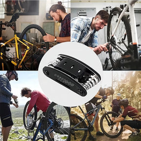 Kit de Ferramentas 16 em 1 – Solução Completa para Reparos em Bicicletas e Motos