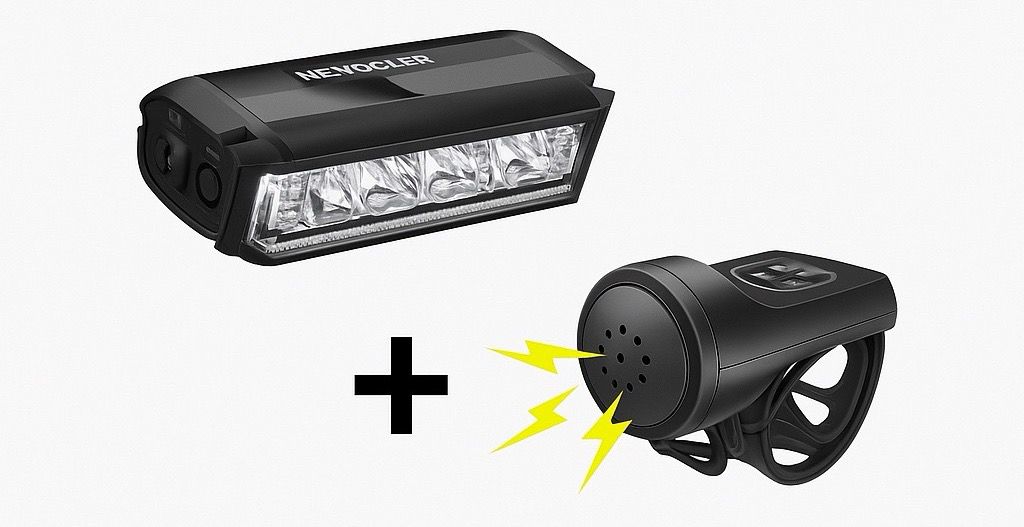 Farol de Bike +Buzina Eletrônica de Brinde – Iluminação Forte e Segurança em Dobro
